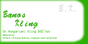 banos kling business card